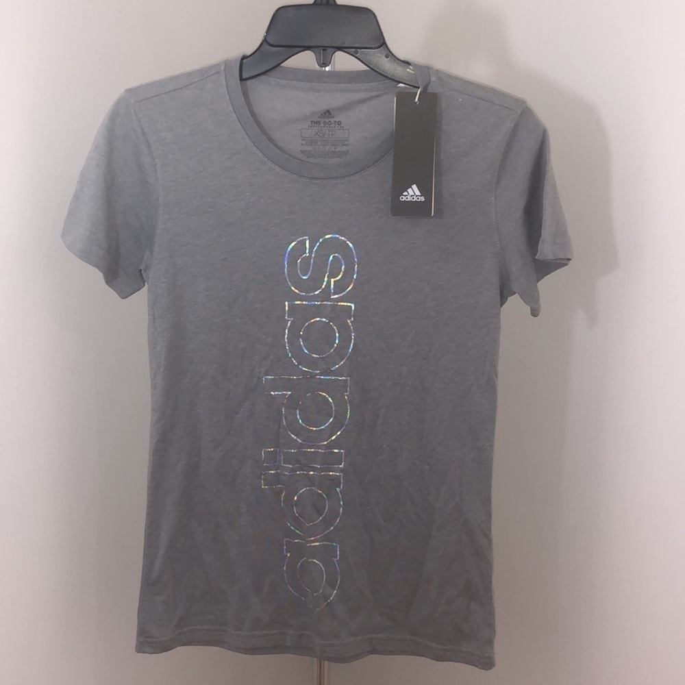 New Adidas Women's Linear Glow Outline T-Shirt Size XS - Picture 6 of 16